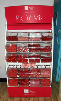 Pick 'n' Mix Sweet stand for hire at Exhibition 