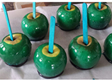 Grreen Toffee Apples for Halloween Party