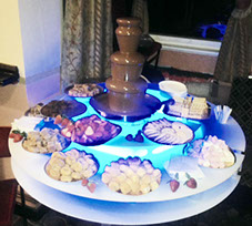 Medium Chocolate Fountain for hire from Delicious Fruits & Fountain with illuminated stand and dippers