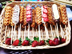 Belgian Waffles on a stick by Delicious Fruits and Fountains 